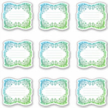 Scalloped filigree lined labels