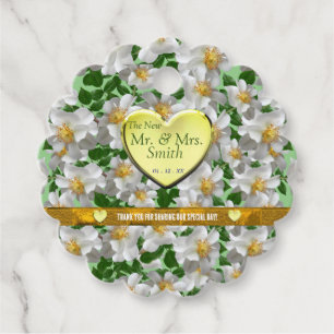 Scalloped Floral Party Event Wedding Favor Tags
