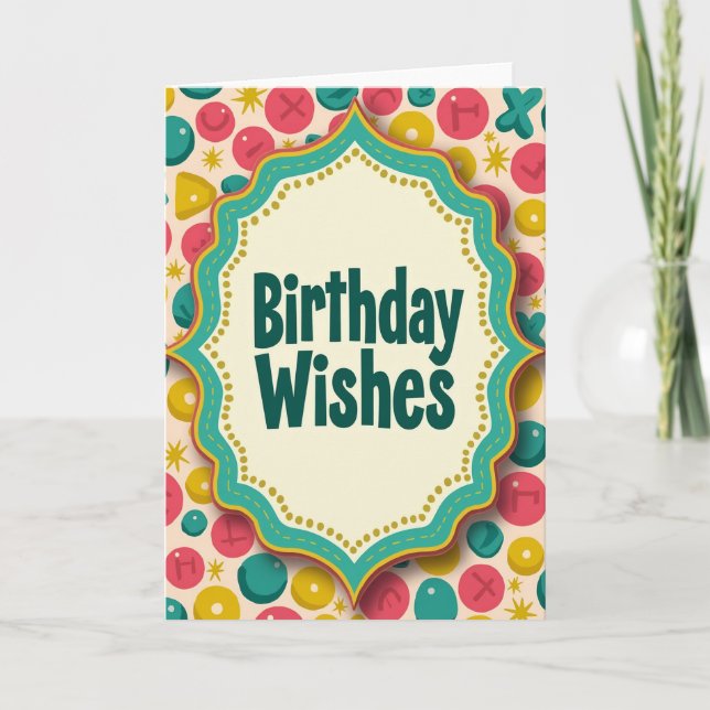Scalloped Frame Birthday Card (Front)