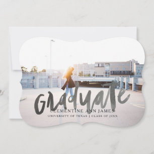 Scalloped Graduate   Graduation Announcement Cards