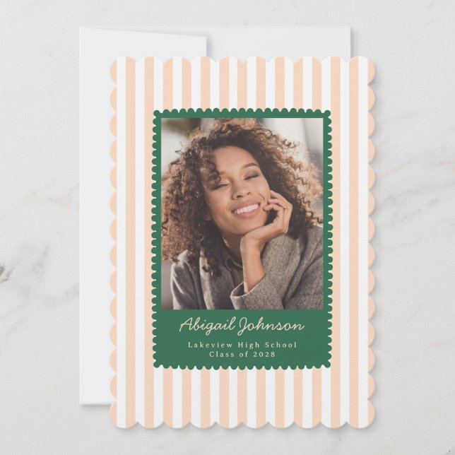 Scalloped Graduation Photo Announcement (Front)