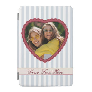 Scalloped Heart Custom Photo & Text Best Friends iPad Mini Cover