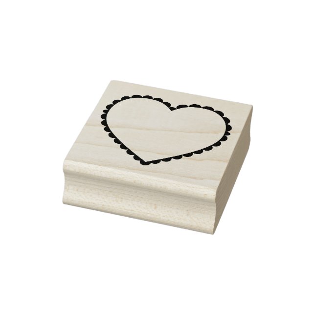 Scalloped Heart Frame Rubber Stamp (Stamp)