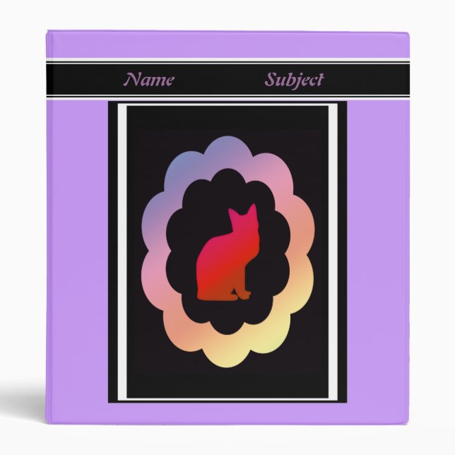 Scalloped Kitty - 3 Ring Binder (Front)