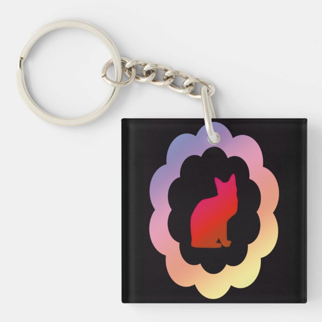 Scalloped Kitty - Keychain (Front)