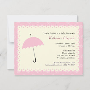 Scalloped Lace Baby Shower Invitation