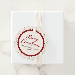 Scalloped Merry Christmas Favor Tags