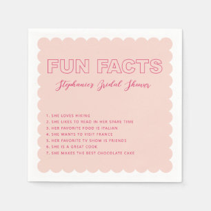 Scalloped Outline Bold Text Fun Fact Napkins