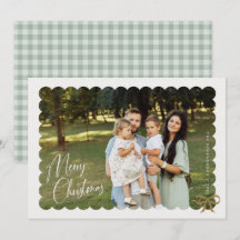 Scalloped Photo with Bow Merry Christmas