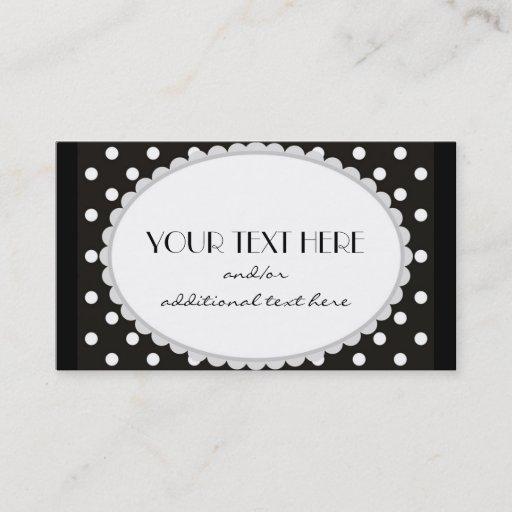 Customizable Scalloped Polka Dot Business Card