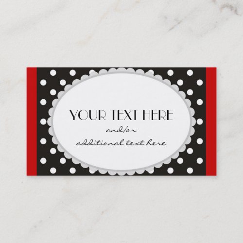 Scalloped Polka Dot Business Card