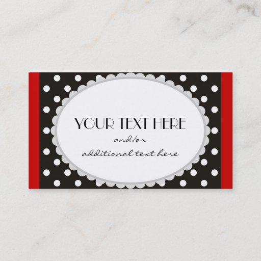 Customizable Scalloped Polka Dot Business Card