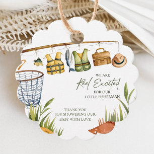 Scalloped Reel Exciting Baby Shower Thank You Favor Tags