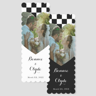 Scalloped Wedding Bookmark Featuring Luxury Design