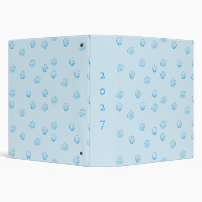Scallops Outline Minimalism 3 Ring Binder (Background)