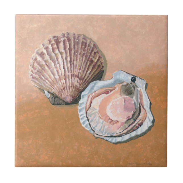 Scallops Still Life Ceramic Tile (Front)