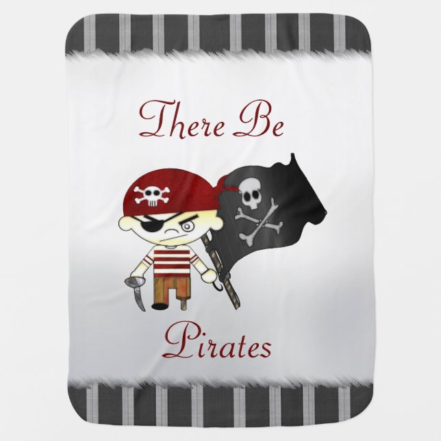 Scallywag Pirate KIDS Receiving Blanket (Front)