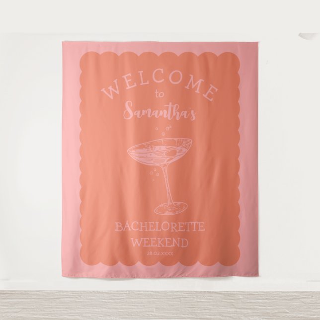 Scalop edge Bachelorette Party Backdrop Cocktail (Front)