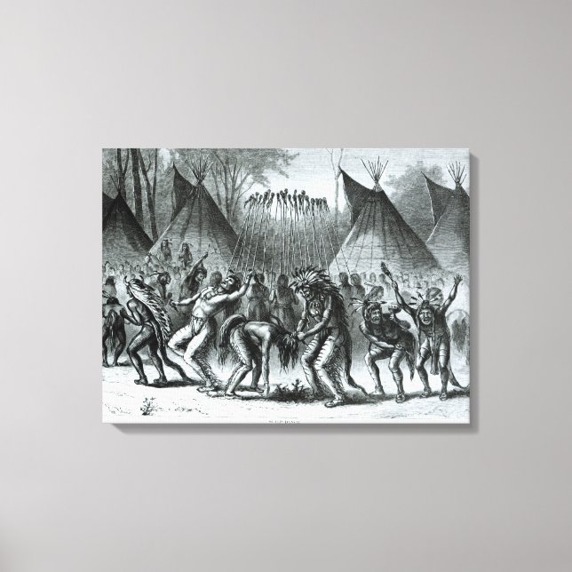 Scalp Dance from 'Sketches of Indian Warfare' Canvas Print (Front)