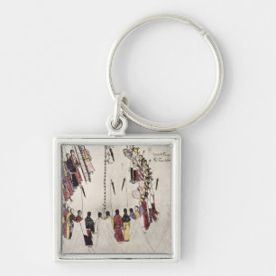 Scalp dance or victory dance (ink on paper) keychain