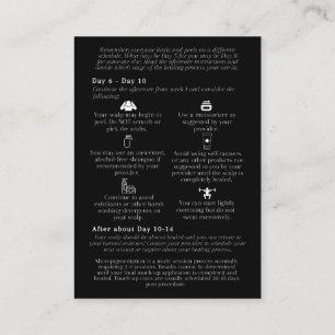 Scalp Micropigmentation Aftercare Instruction Business Card