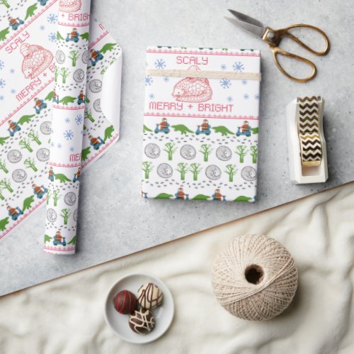 Scaly Merry and Bright Wrapping Paper