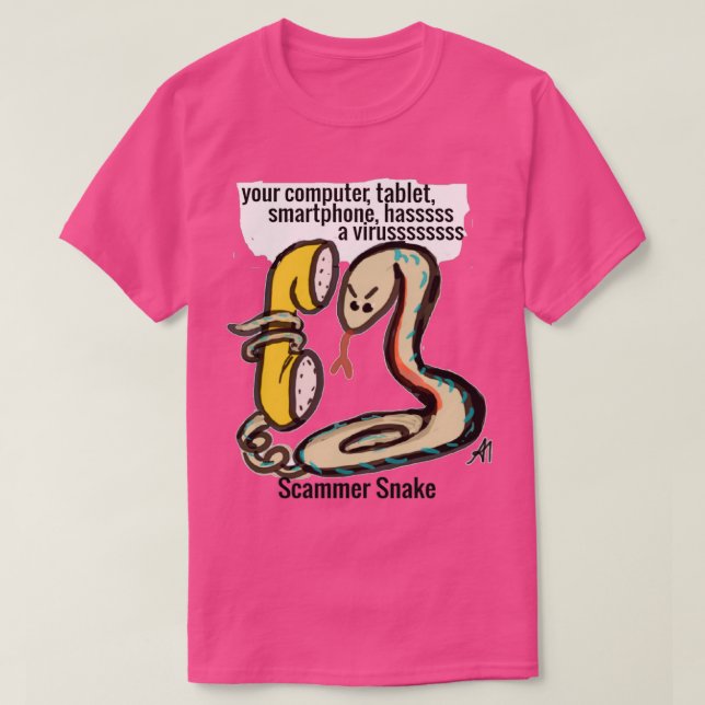 Scammer Snake cybersecurity cybercrime geek  T-Shirt (Design Front)