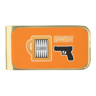 Scammer's Mugshot Gold Finish Money Clip
