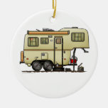 Scamp Fifth Wheel Camper RV happy camper Ceramic Ornament