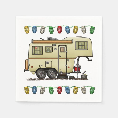 Scamp Fifth Wheel Camper RV happy camper Napkins