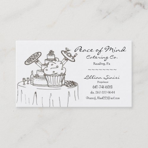 scan0003, Peace of Mind, Catering Co., Lillian ... Business Cards