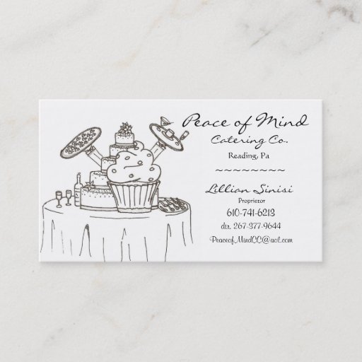 Customizable scan0003, Peace of Mind, Catering Co., Lillian ... Business Cards