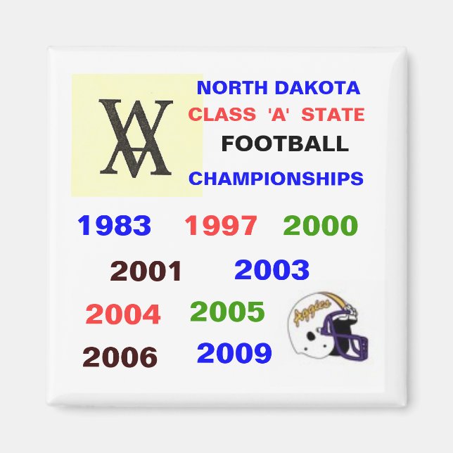 scan, 1023200615323_AggieFBhelmet, NORTH DAKOTA... Magnet (Front)
