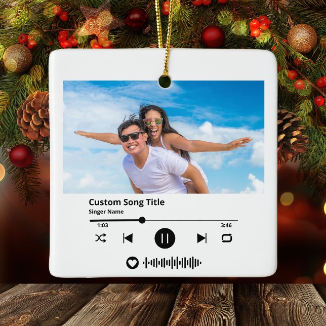 Scan Code Song Christmas Ceramic Ornament (Scan Code Song Christmas Ceramic Ornament
)