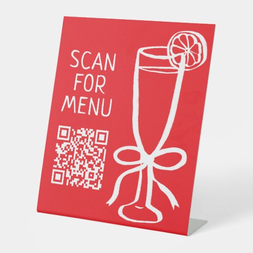 SCAN FOR DRINK MENU CODE Cocktails Bar Pedestal Sign