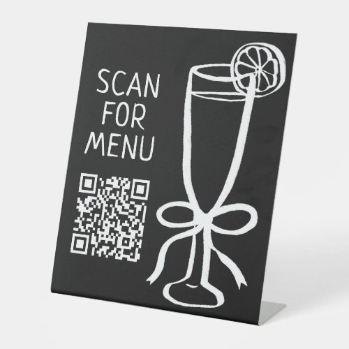 SCAN FOR DRINK MENU CODE Cocktails Bar Pedestal Sign