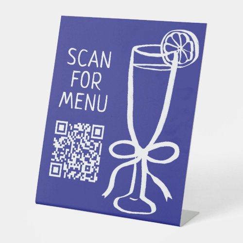 SCAN FOR DRINK MENU CODE Cocktails Bar Pedestal Sign