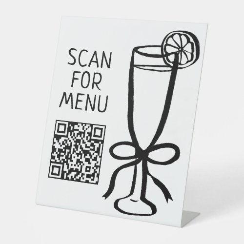 SCAN FOR DRINK MENU CODE Cocktails Bar Pedestal Sign