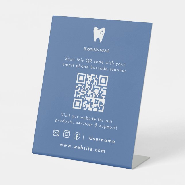 Scan for Menu QR Code Sign | Website | Dentist  (Front)
