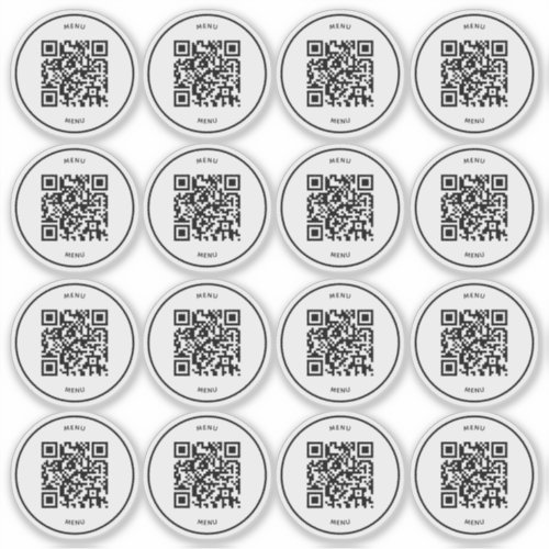 Scan for Menu QR Code Sticker | Restaurant & Cafe