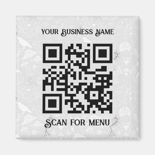 Scan for Menu QRcode personalized LGrey Halloween Magnet (Front)