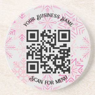 Scan for Menu QRcode with personalization LGrey SF Coaster