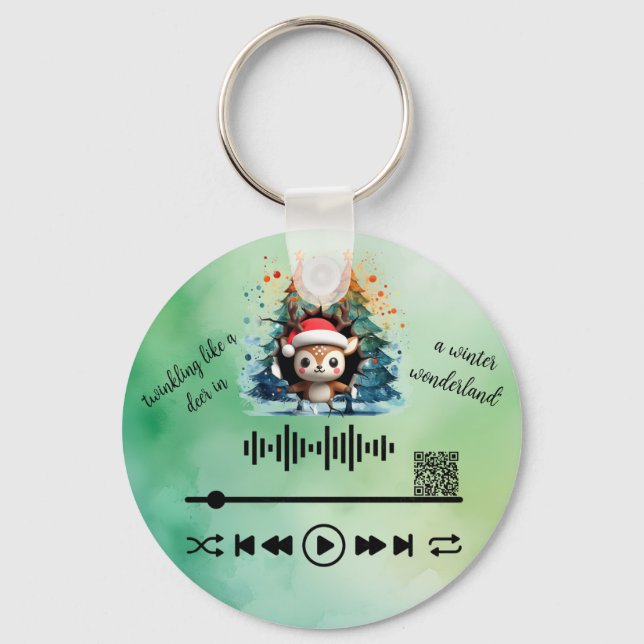 Scan for  Video , "Red Nose" Keychain (Front)