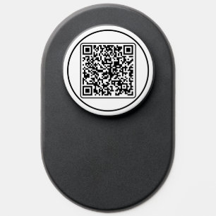Scan in Style: Black QR Code PopSocket (Modern)