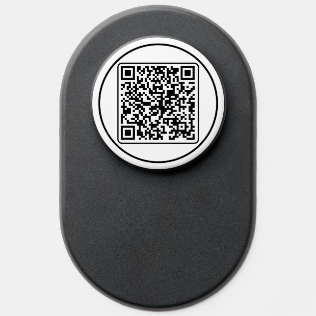 Scan in Style: Black QR Code PopSocket (Modern) (Popsocket)