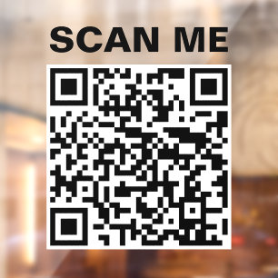 Scan me Add your QR code minimal business Window Cling