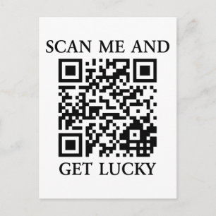 Scan Me And Get Lucky Postcard
