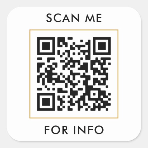 Scan Me Custom QR Code Text Template Square Sticker