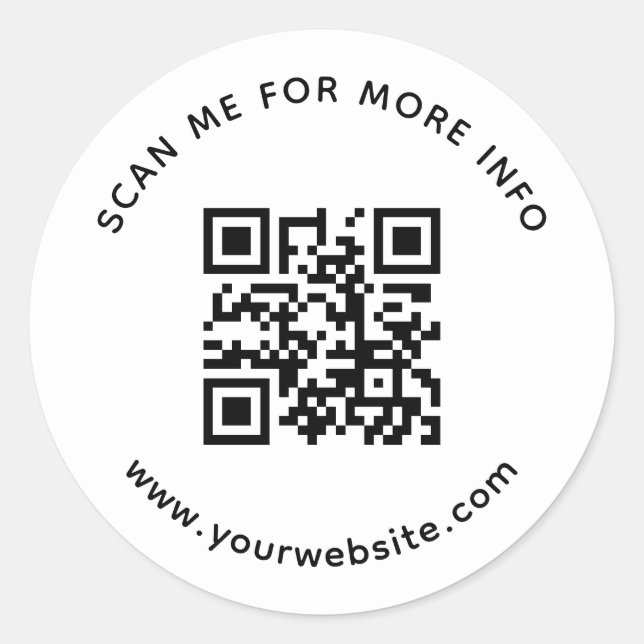 Scan Me For More Info Professional Company QR Code Classic Round Sticker (Front)