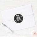 Scan Me Logo Business QR Code Scannable Classic Round Sticker | Zazzle